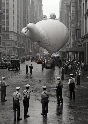 New York City, 1924 – Early Morning Balloon Prep