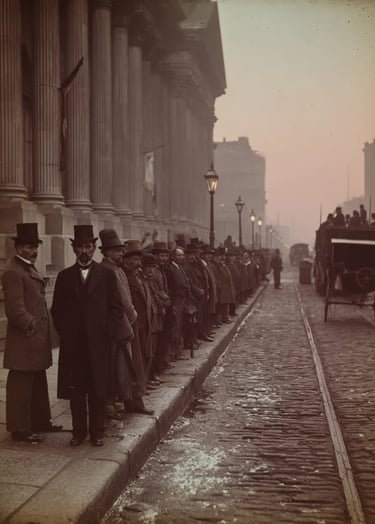 New York City, City Hall Plaza, March 31 1863, Federal Enrolment registration scene