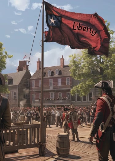 The First "Liberty" Flag Flies in Defiance of British Rule