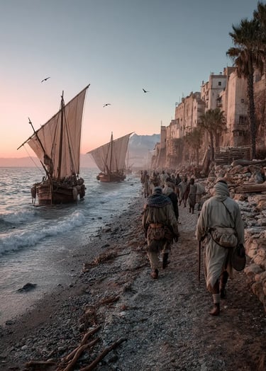 Berbers at north african shore