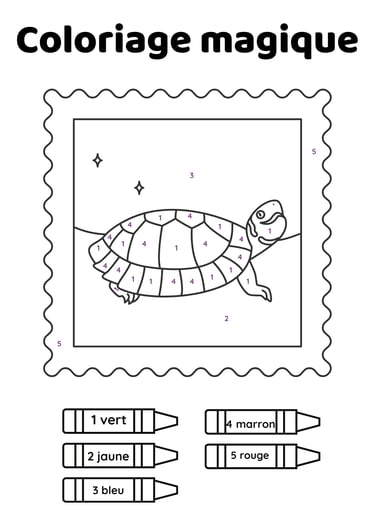 coloriage magique tortue