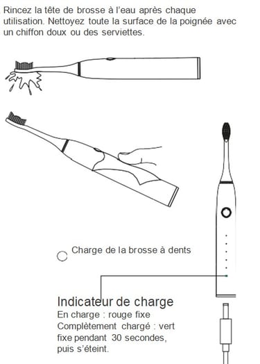 NETTOYAGE ET CHARGE brosse à dent aquolab sonique hygiene-precision