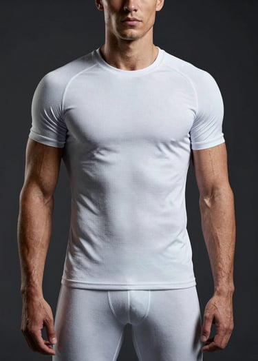 Cinematic studio portrait of a male model in crisp frost performance sportswear against a charcoal black background, sharp lighting highlighting muscle definition, editorial photography style.