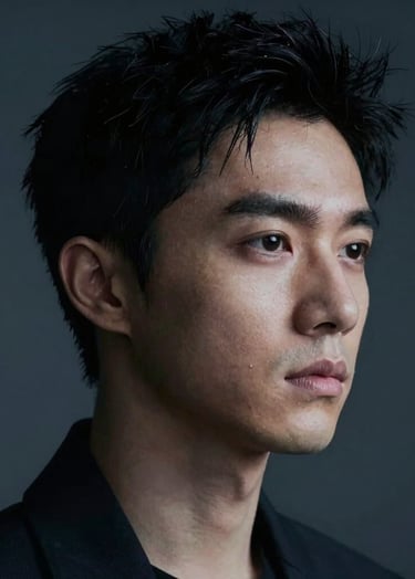 High-contrast portrait in a cinematic style, side-lit with cool tones (#8C9CA6), dark background (#1A1A1A), sharp focus on texture.