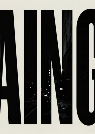 A dramatic, stylized movie poster for a thriller set in a North American / US metropolitan area. The composition is vertical and minimalist, utilizing deep black shadows and soft off-white light to create a mysterious, polished film noir aesthetic.