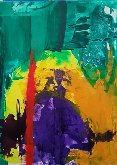 Œuvre abstraite originale – Artiste peintre française – Jacqueline Poitevin – Achat peinture