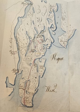 Map showing Russia’s attack on Pirtmäki camp in Finland, by Barthold Anders Ennes, 1790.