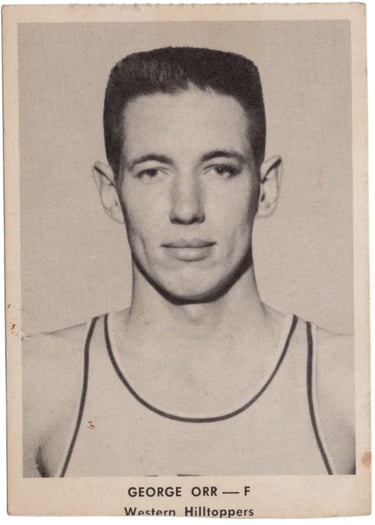 1955 Ashland Gas Oil George Orr Western Hilltoppers Basketball Card