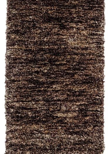 Solid dark espresso brown heavy shaggy hand-tufted rug with mocha highlights from Indian exporter