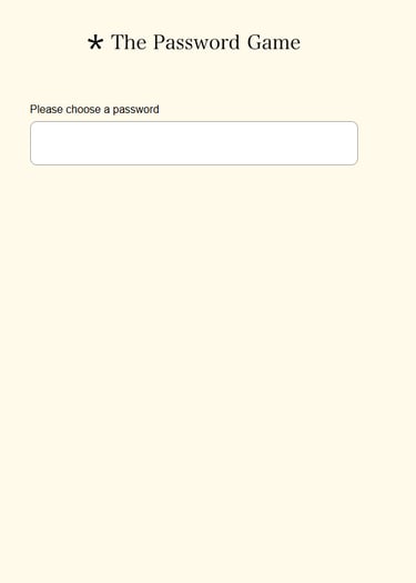 Immagine del gioco The Password Game.
