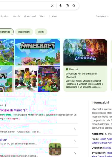 Immagine di Minecraft giocabile da Google.