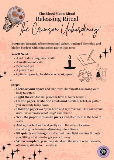Blood Moon Ritual Releasing Ritual Soul Sisters Tarot