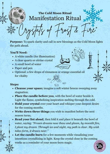 Cold Moon Ritual Manifestation Ritual Soul Sisters Tarot