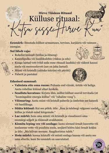 Hirve Täiskuu Tänulikkuse Rituaal Soul Sisters Tarot