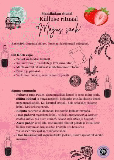 Maasikakuu külluse rituaal Soul Sisters Tarot