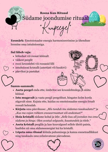 Roosa Kuu Südame Joondumise rituaal Soul Sisters Tarot