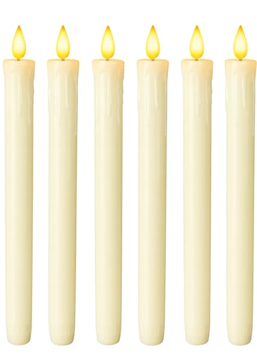 six set of flickering flame candles