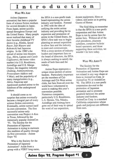 Anime Expo '92 Newsletter/Flier