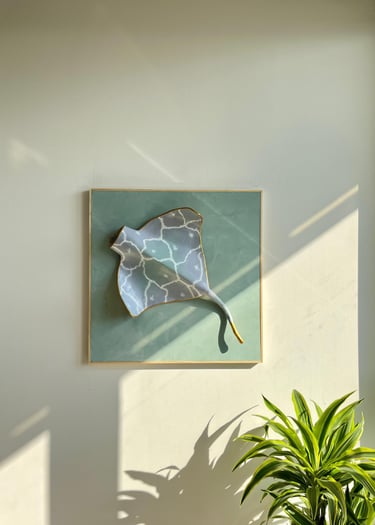 manta ray 3d texture on canvas