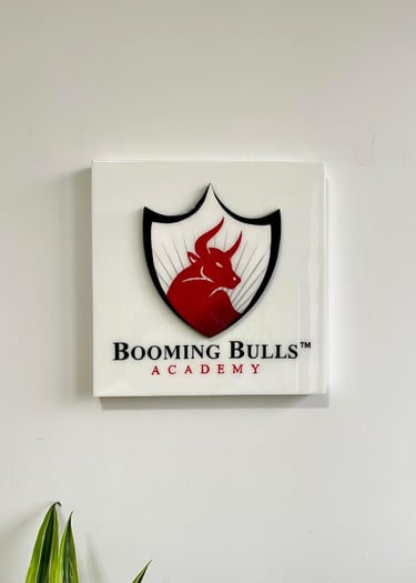 a picture of a business sign for a bull