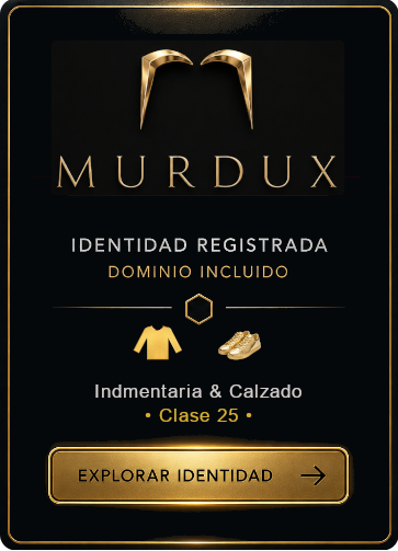 Identidad comercial MURDUX con marca registrada y dominio incluido para negocios y comercio online