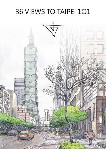 36 views to Taipei 101 book by artist Evgeny Bondarenko