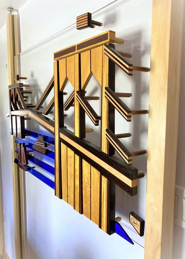 BROOKLYN BRIDGE adjustable wall art support pic-richWOODart.com-51"x30"-43 lbs.+supports 