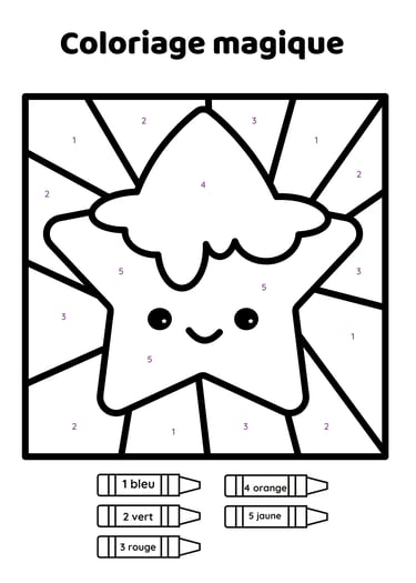 coloriage magique étoile