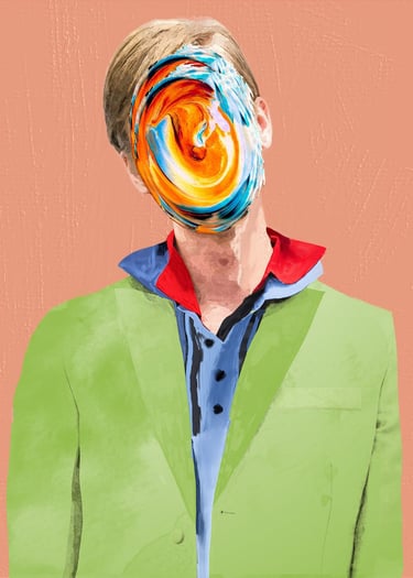 Benoît Daniel-Pham, oil painting, fashion illustration, Prada