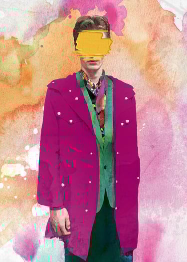 Benoît Daniel-Pham, oil painting, fashion illustration, Paul Smith