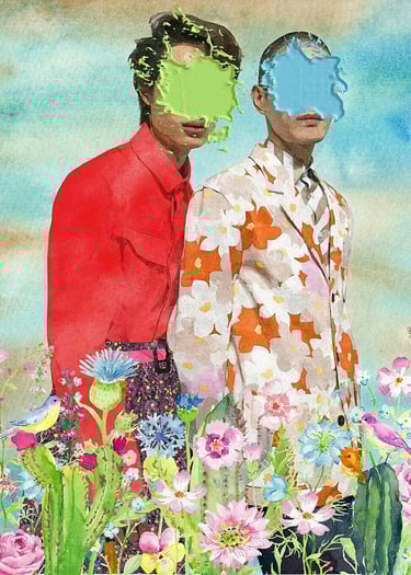 Benoît Daniel-Pham, oil painting, fashion illustration, Kenzo