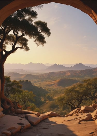 A scenic view of a traveler immersed in nature, feeling the moment deeply.