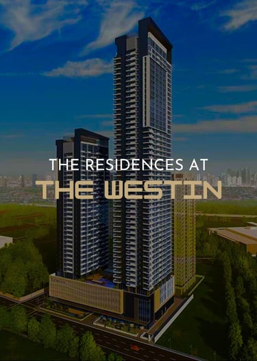 Luxury high-rise exterior of The Residences at The Westin, featuring modern architecture and a city skyline view.