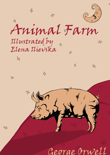 Final output for the cover for "Animal Farm"