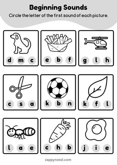 circle the starting letter