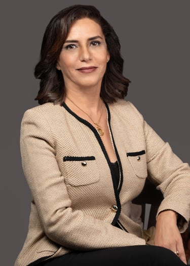 a corporate woman in a suit jacket