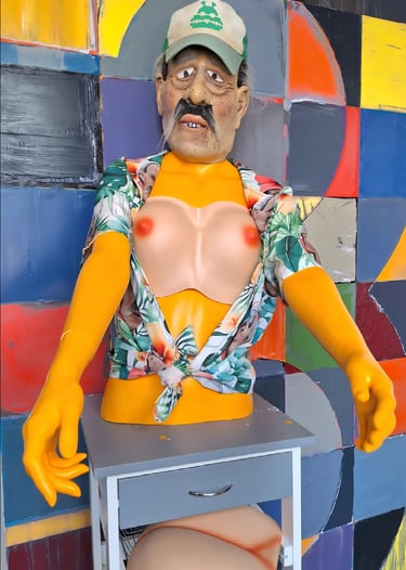 Schilder Henk Tieten met pet