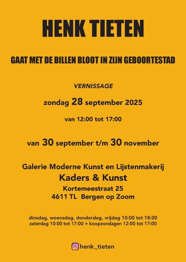 Aankondiging Expositie Henk Tieten bij Kaders & Kunst Bergen op Zoom