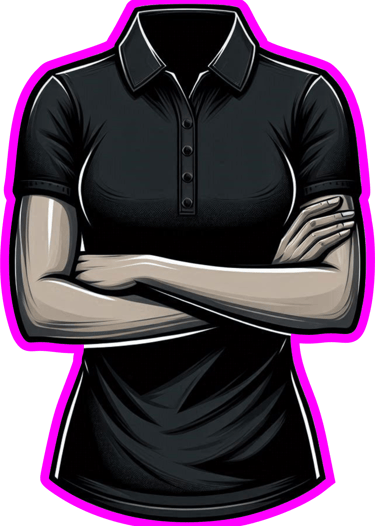 a person with a black shirt and a pink shirt textile femme