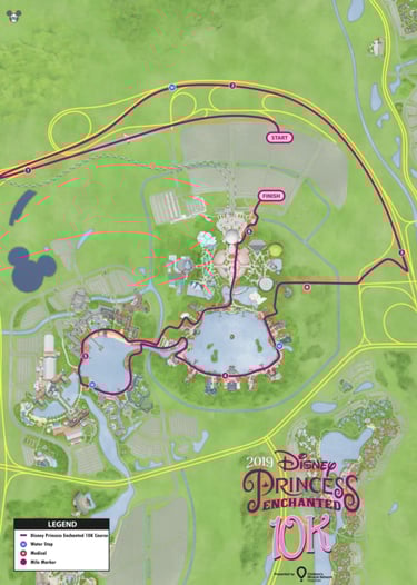 2019 runDisney Princess Half Marathon Weekend 10K Course Map