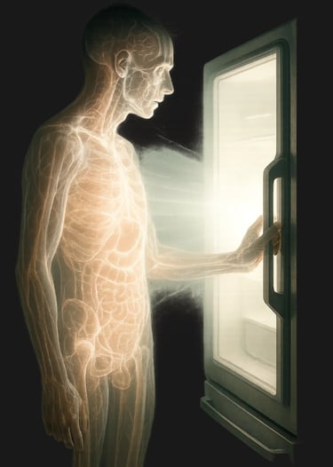 Homme avec lumière qui transperce et illumine les organes pour la journée nationale du don d'organe.