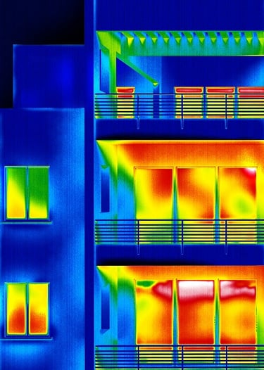 a thermographic image of an apartment building