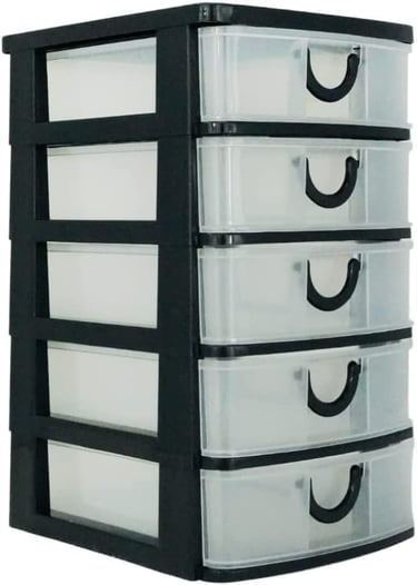 5 drawer clear storage organizer