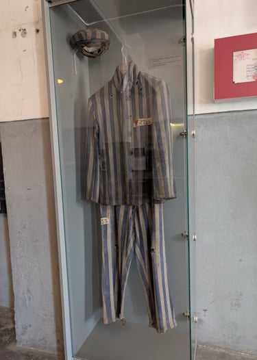 A prisoner uniform at the Nazi concentration camp in Nis Serbia