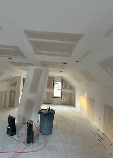 Drywall installation and ceiling repair project by Renjay Remodeling in Connecticut
