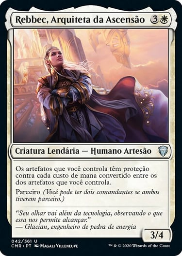 Rebbec, Architect of Ascension Magic: The Gathering card featuring a human artisan before a floating city.