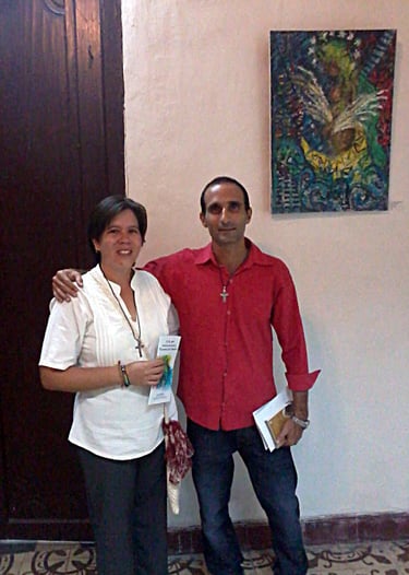 El Artista Pablo Sedres Ramos y su amiga Yarlenis Tejeriso