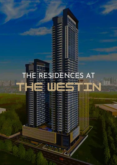 Luxury high-rise exterior of The Residences at The Westin, featuring modern architecture and a city skyline view.