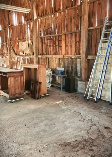 Intérieur du futur atelier avant aménagement