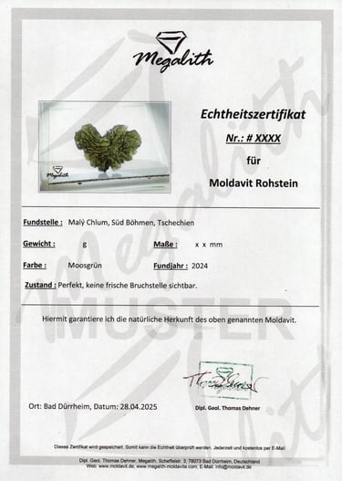 Megalith Echtheitszertifikat